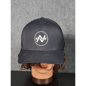 Flexfit Trucker Hat Mesh Back Baseball Cap‎ Casual Logo Men Sz L-XL Black